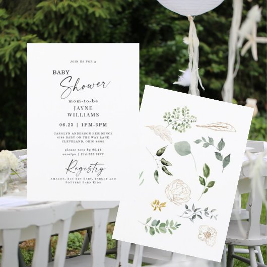 Invitation Plongée sur l'invitation Baby shower de scène