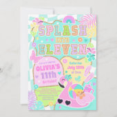 Invitation Plongeons dans onze ans Fille Préparée Fête d'anni (Devant)