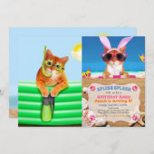 Invitation Plongeur de chat avec masque et tuba (Devant / Derrière)