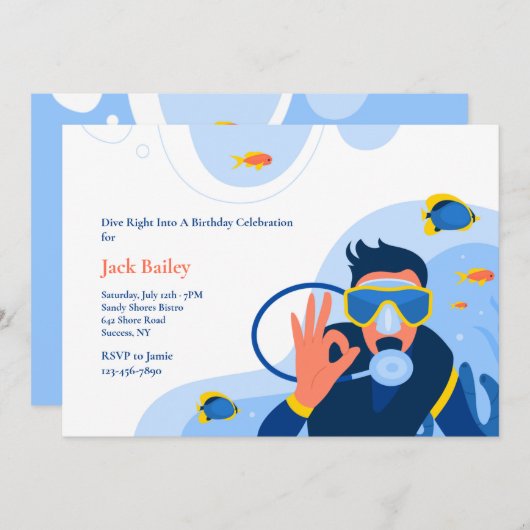 Invitation Plongeur OK (Devant / Derrière)