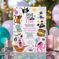 Plongez dans cinq filles Pirate rose 5e fête d'ann