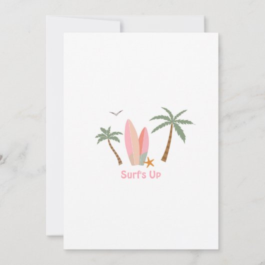 Invitation Plongez dans cinq filles surf 5e fête d'anniversai (Dos)