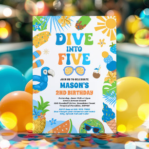 Invitation Plongez dans Cinq Plage Tropicale 5e fête d'annive