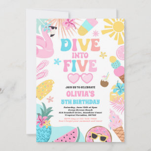 Invitation Plongez dans Cinq Plage Tropicale 5e fête d'annive