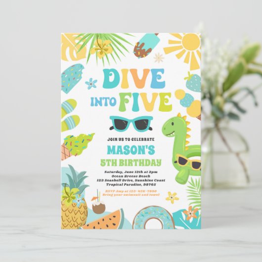 Invitation Plongez dans Cinq Plage Tropicale 5e fête d'annive (Debout devant)