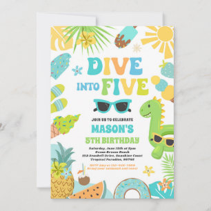 Invitation Plongez dans Cinq Plage Tropicale 5e fête d'annive