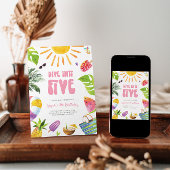 Invitation Plongez dans cinq roses Retro Anniversaire Invitat