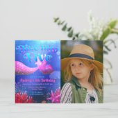 Invitation Plongez dans Cinq - Sirène avec paysage photo (Debout devant)