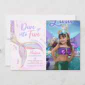 Invitation Plongez dans cinq sirènes 5e anniversaire de fête  (Devant)