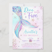 Invitation Plongez dans cinq sirènes violet Turquoise 5e sirè (Devant)