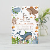 Invitation Plongez dans cinq sous la fête d'anniversaire de r (Debout devant)