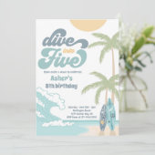Invitation Plongez dans cinq Surf rétro 5e fête d'anniversair (Debout devant)
