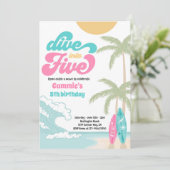 Invitation Plongez dans cinq Surf rétro 5e fête d'anniversair (Debout devant)