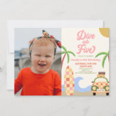 Invitation Plongez dans cinq Surfs photo 5e fête d'anniversai (Devant)