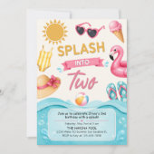 Invitation Plongez dans Deux Fête d'anniversaire de piscine d (Devant)