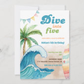 Invitation Plongez dans Five Surf board Beach 5e fête d'anniv (Devant)