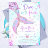 Invitation Plongez dans la 5ème Mermaid Purple Teal Mermaid B
