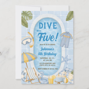 Invitation Plongez dans la fête d'anniversaire estivale pour