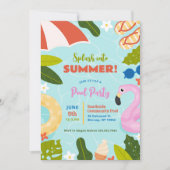 Invitation Plongez dans la fête de la piscine d'été (Devant)