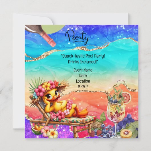 Invitation "Plongez dans le plaisir : Duck Pool Party avec de (Devant)