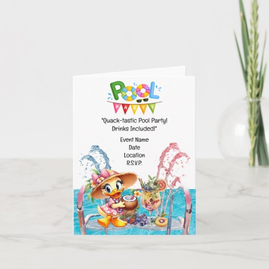 Invitation "Plongez dans le plaisir : Duck Pool Party avec de (Devant)