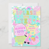 Invitation Plongez dans les dix ans d'une fête d'anniversaire (Devant)