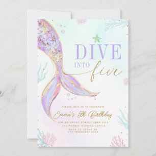 Invitation Plongez dans l'invitation anniversaire cinq ans de
