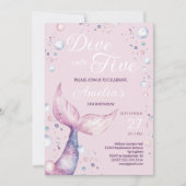 Invitation Plongez dans l'invitation d'anniversaire de cinq f (Devant)