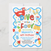 Invitation Plongez dans quatre ans d'anniversaire de fête au  (Devant)