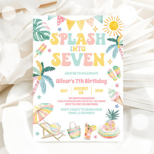 Invitation Plongez dans sept étés tropicaux 7e anniversaire