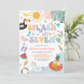 Invitation Plongez dans Sept Fête de Piscine Été 7e Anniversa (Debout devant)