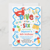 Invitation Plongez dans Six Fête d'anniversaire de 6 ans à la (Devant)