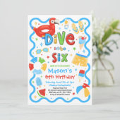 Invitation Plongez dans Six Fête d'anniversaire de 6 ans à la (Debout devant)