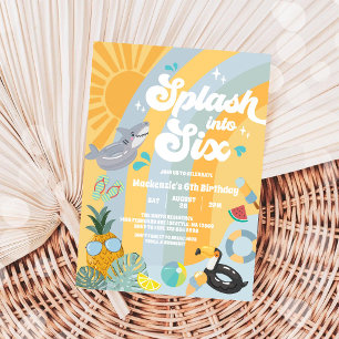 Invitation Plongez dans Six Soleil d'été Arc-en-ciel 6e Anniv