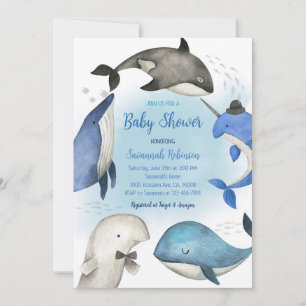 Invitation Plongez dans une baby shower d'aventure sous-marin
