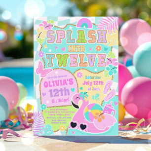 Invitation Plongez dans une fête d'anniversaire de 12 ans pou