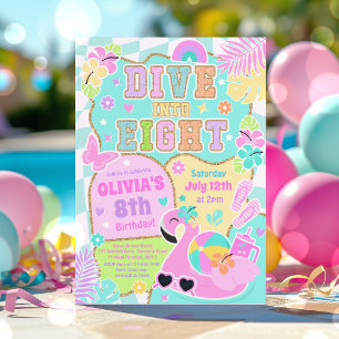 Invitation Plongez dans une fête d'anniversaire de fille prép