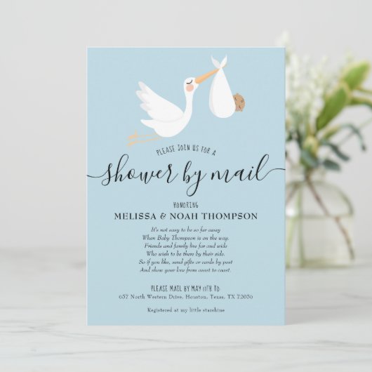 Invitation Pluie Bleue Par La Poste Sprinkle À Longue Distanc (Debout devant)