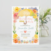 Invitation Pluie colorée d'avril, parapluie jaune, Baby Showe (Debout devant)