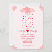 Invitation Pluie de coeur délice Anniversaire (Devant)