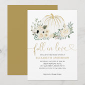 Invitation Pluie de Fleurs d'Automne Amour Blanc Réception de (Devant / Derrière)