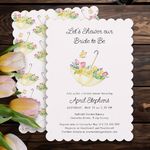 Invitation Pluie de fleurs printanières pour la future mariée