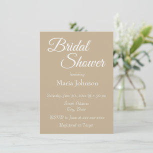 Invitation Pluie de Mariage de Style Simple de Couleur Kaki