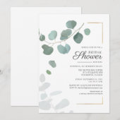 Invitation Pluie de mariage Eucalyptus Script Végétation Succ (Devant / Derrière)