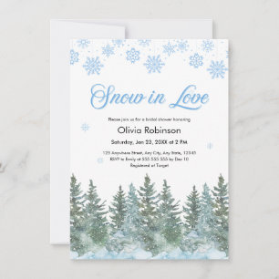 Invitation Pluie de neige de pin en hiver Amour Flocons de ne