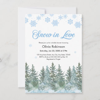 Invitation Pluie de neige de pin en hiver Amour Flocons de ne