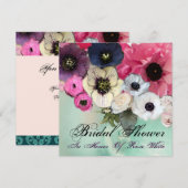 INVITATION PLUIE DE ROSES ET FLEURS D'ANÉMONE POUR LA FÊTE DE (Devant / Derrière)