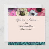 INVITATION PLUIE DE ROSES ET FLEURS D'ANÉMONE POUR UNE BABY S (Dos)