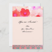 INVITATION PLUIE DE ROSES ROUGES ET FLEURS D'ANÉMONE POUR BAB (Dos)