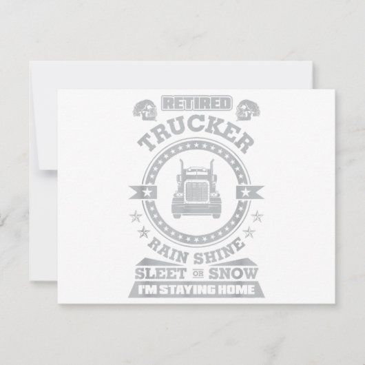 Invitation Pluie de Trucker à la retraite Sleet ou neige Je s (Devant)